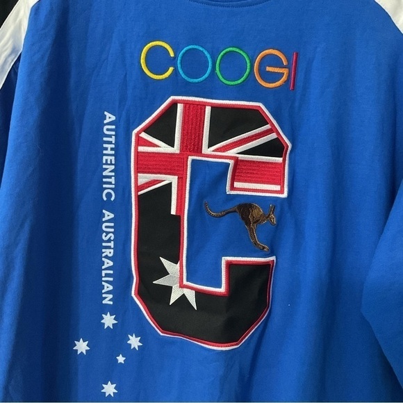 COOGI Authentic Australia Embroidered Double-Sided Blue T-Shirt Size 2XL T175 - Picture 2 of 6